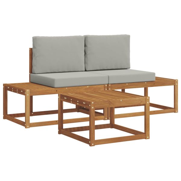 Комплект дивани с възглавница 3 pcs Естествен