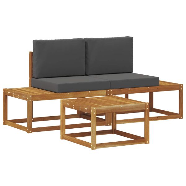 Комплект дивани с възглавница 3 pcs Естествен