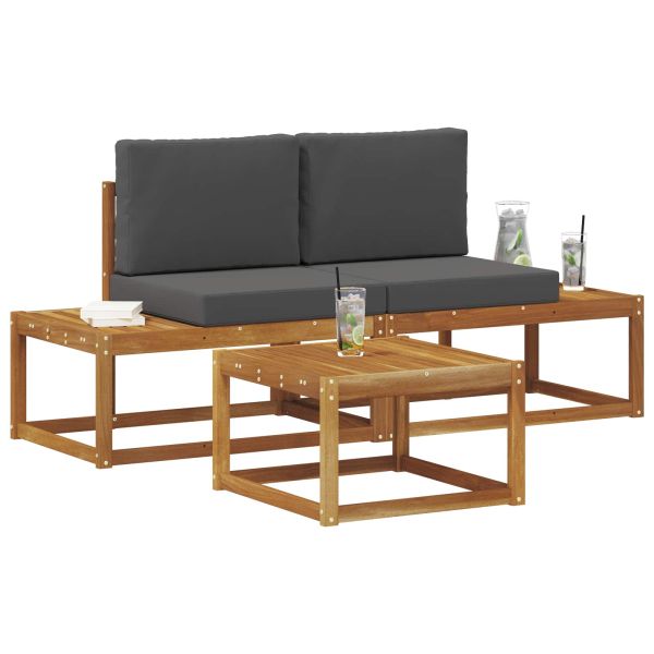 Комплект дивани с възглавница 3 pcs Естествен