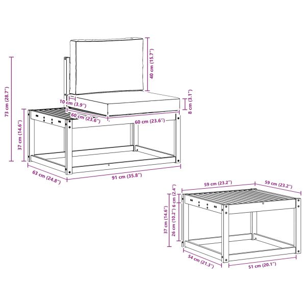 Комплект дивани с възглавница 3 pcs Естествен