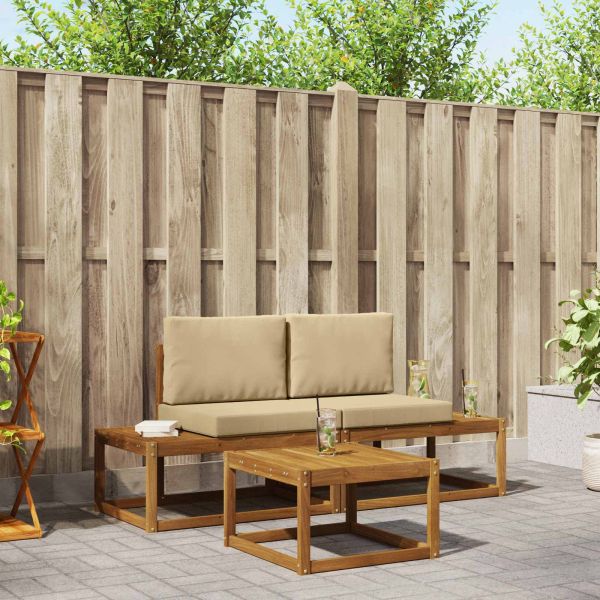 Комплект дивани с възглавница 3 pcs Естествен