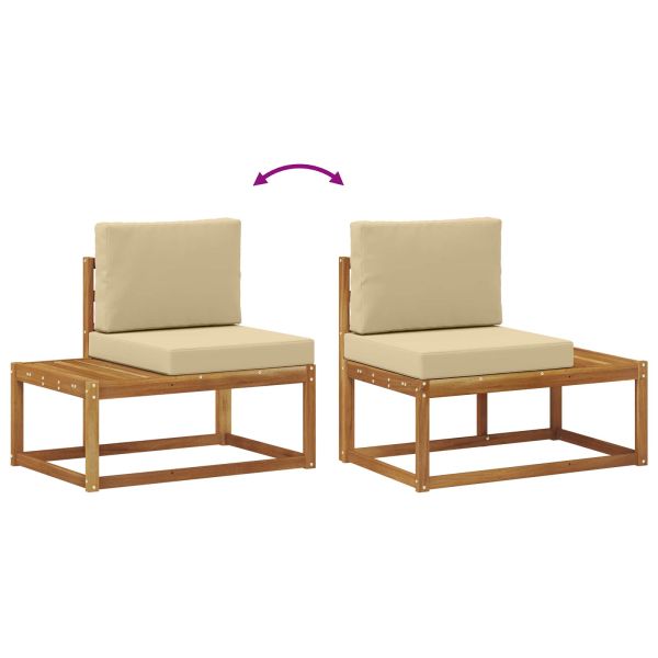 Комплект дивани с възглавница 3 pcs Естествен