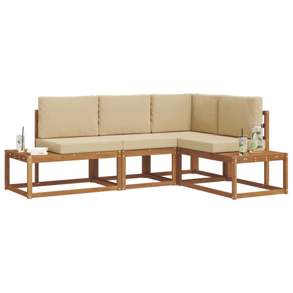 Комплект дивани за открито 4 Брой Натурален и Бежов