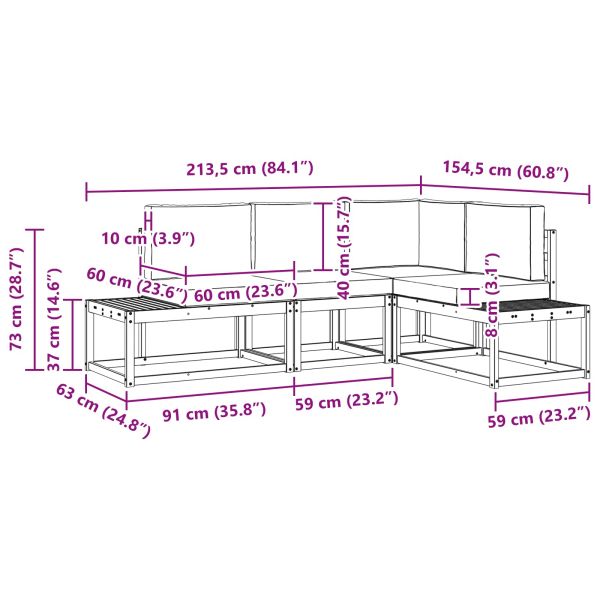 Комплект дивани за открито 4 Брой Натурален и Бежов