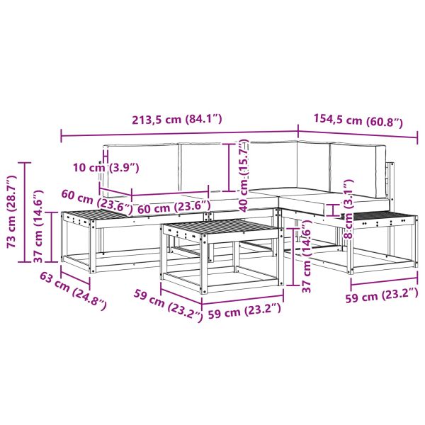 Комплект дивани за открито 5 Брой Натурален и Крема
