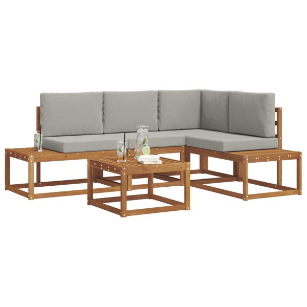 Комплект дивани за открито 5 Брой Естествено и светло сиво