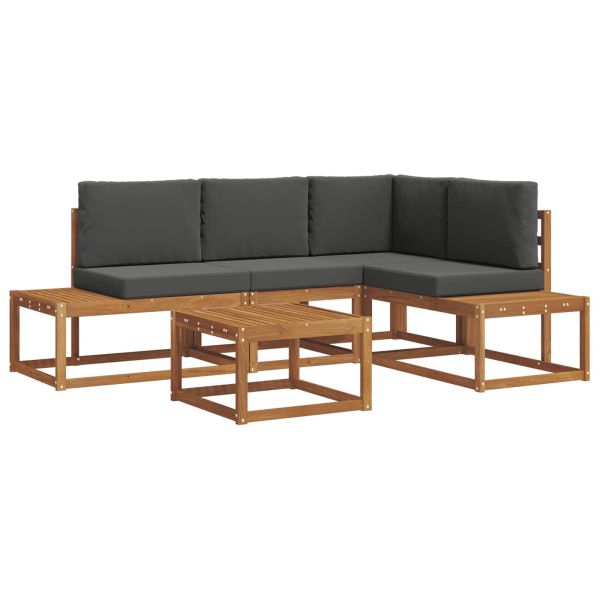 Комплект дивани с възглавница 5 Брой Натурален и Антрацит