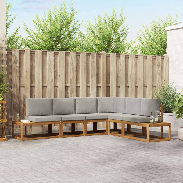 Комплект дивани с възглавница 6 Брой Естествено и светло сиво