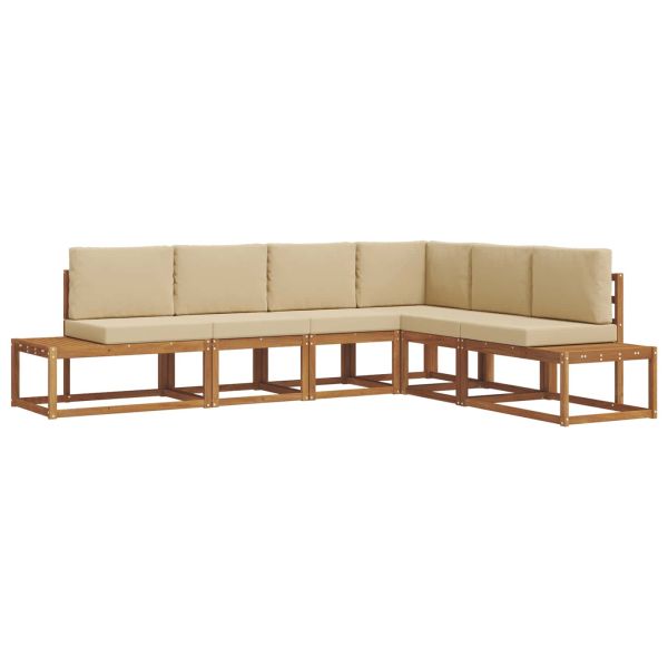 Комплект дивани за открито 6 Брой Натурален и Бежов