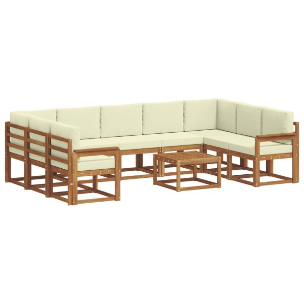 Комплект дивани с възглавница 10 pcs Натурален и Крема