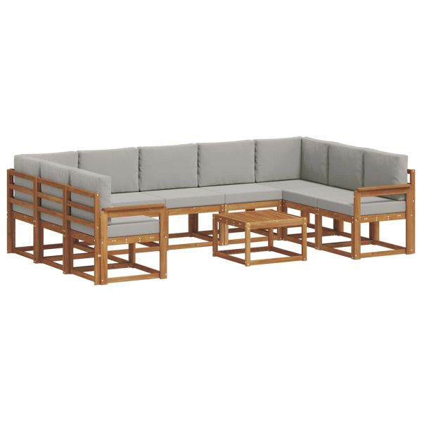 Комплект дивани с възглавница 10 pcs Естествено и светло сиво