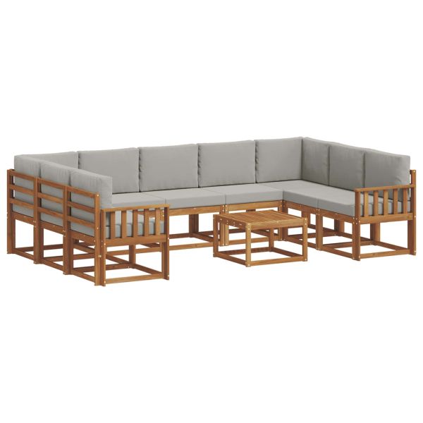 Комплект дивани с възглавница 10 pcs Естествено и светло сиво