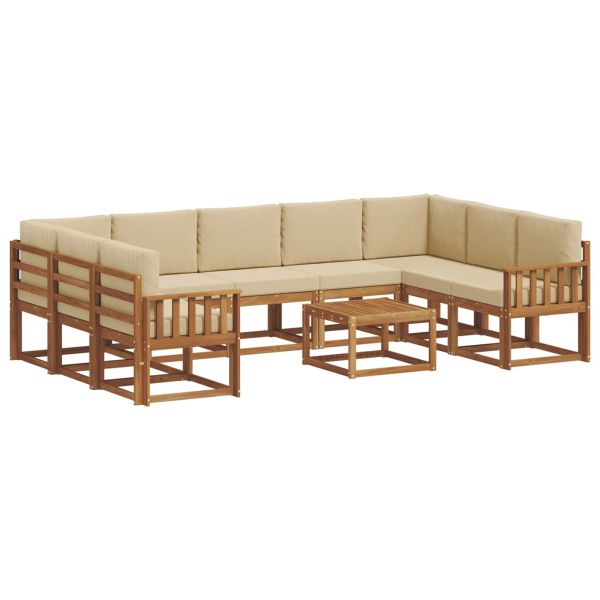 Комплект дивани с възглавница 10 pcs Натурален и Бежов