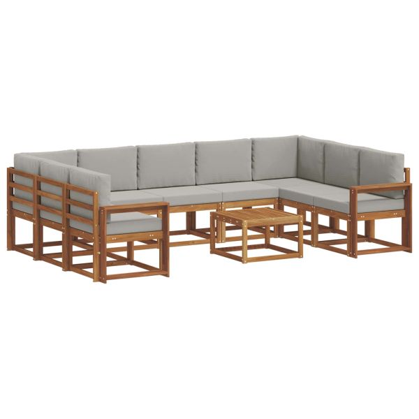 Комплект дивани с възглавница 10 pcs Естествено и светло сиво