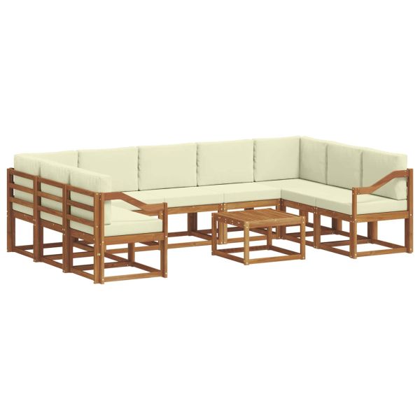 Комплект дивани с възглавница 10 pcs Натурален и Крема