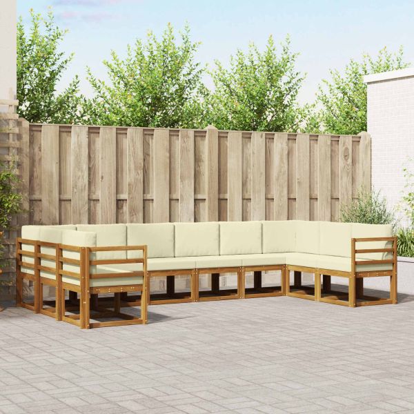 Комплект дивани с възглавница 10 pcs Натурален и Крема