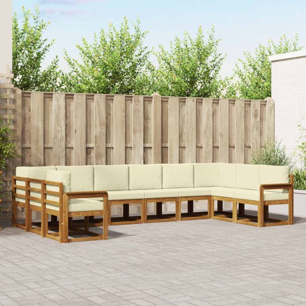 Комплект дивани с възглавница 10 pcs Натурален и Крема