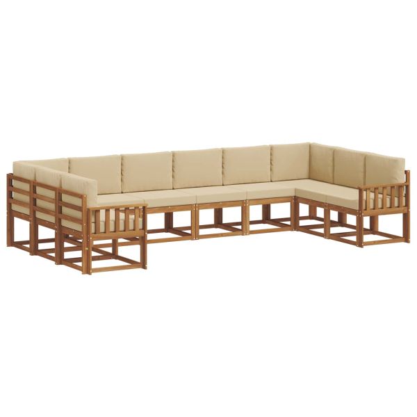 Комплект дивани с възглавница 10 pcs Натурален и Бежов