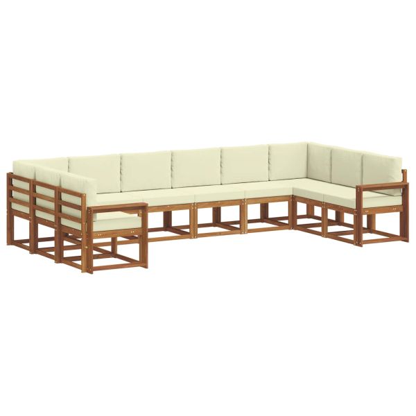 Комплект дивани с възглавница 10 pcs Натурален и Крема