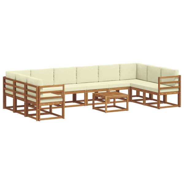 Комплект дивани с възглавница 11 pcs Натурален и Крема