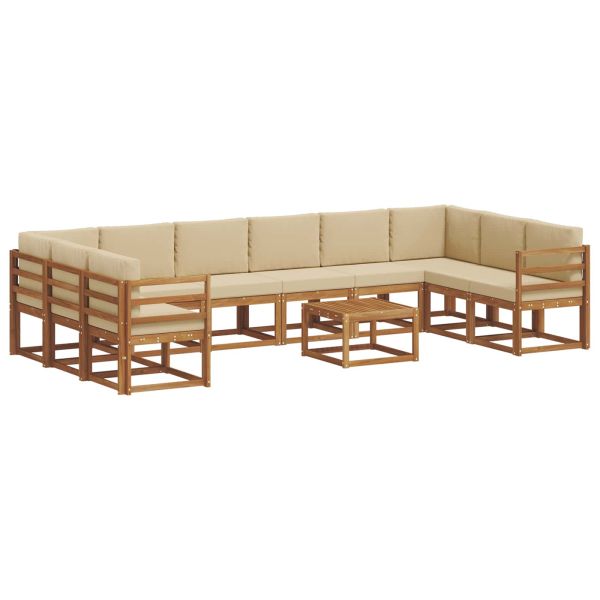 Комплект дивани с възглавница 11 pcs Натурален и Бежов