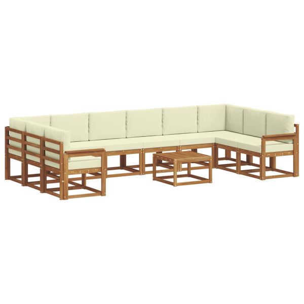 Комплект дивани с възглавница 11 pcs Натурален и Крема