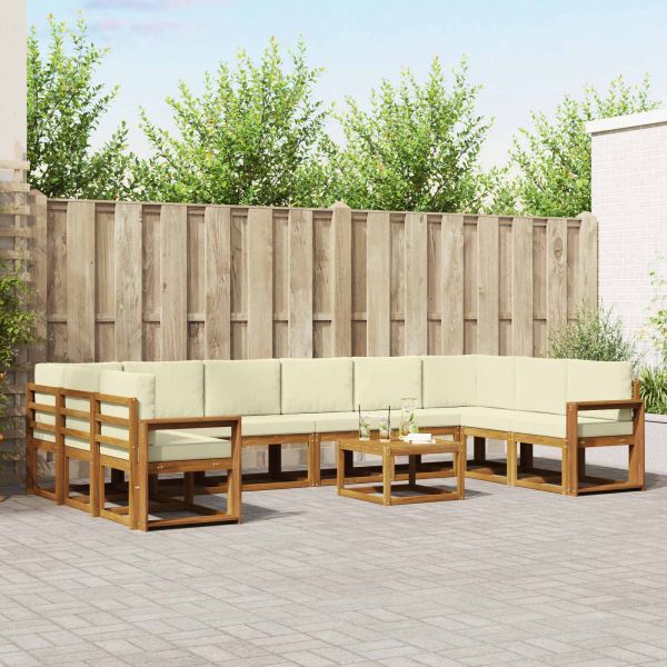 Комплект дивани с възглавница 11 pcs Натурален и Крема