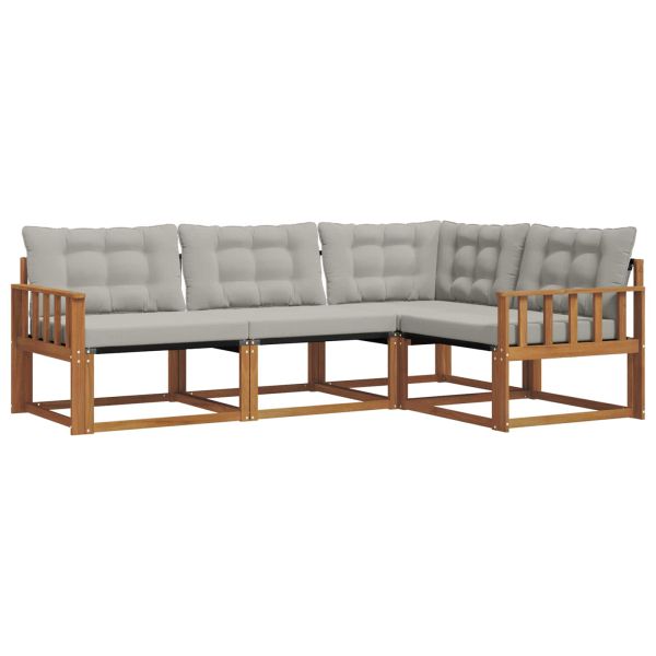 Комплект дивани за открито 4 pcs Естествено и светло сиво