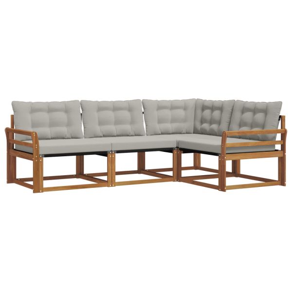 Комплект дивани за открито 4 pcs Естествено и светло сиво