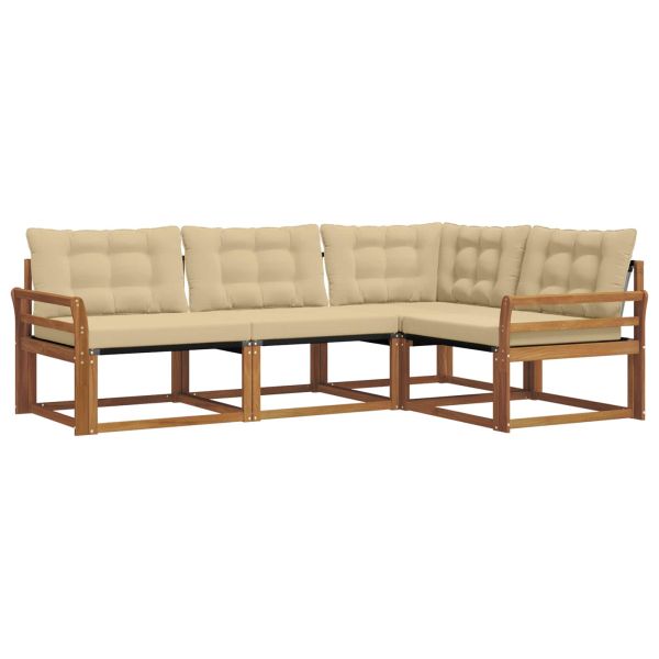 Комплект дивани с възглавница 4 pcs Натурален и Бежов