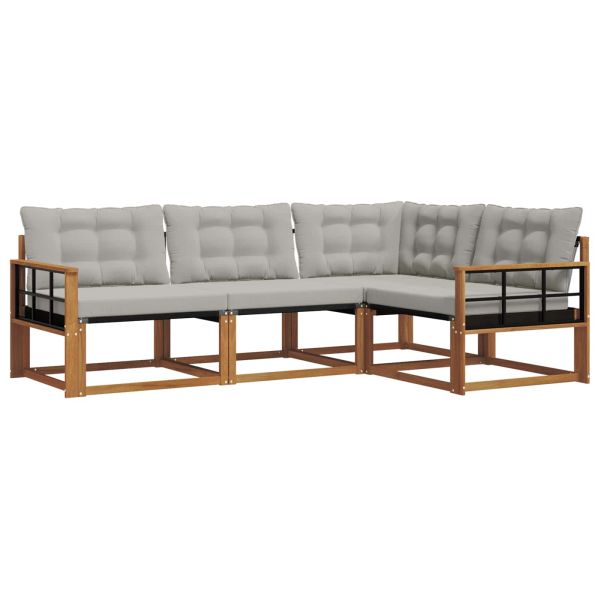 Комплект дивани за открито 4 pcs Естествено и светло сиво