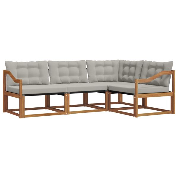 Комплект дивани за открито 4 pcs Естествено и светло сиво