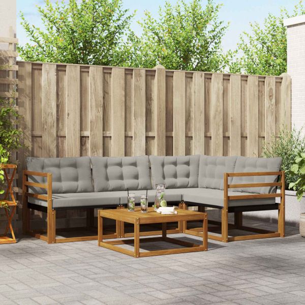 Комплект дивани за открито 5 pcs Естествено и светло сиво