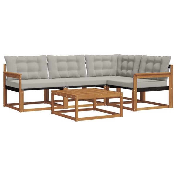 Комплект дивани за открито 5 pcs Естествено и светло сиво