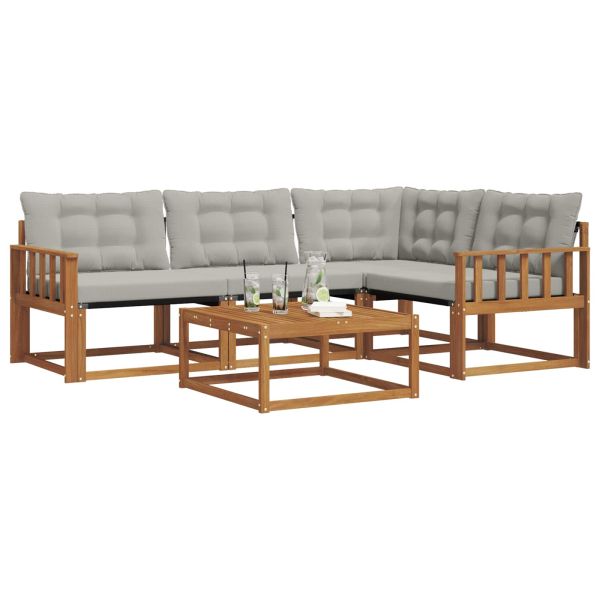 Комплект дивани за открито 5 pcs Естествено и светло сиво