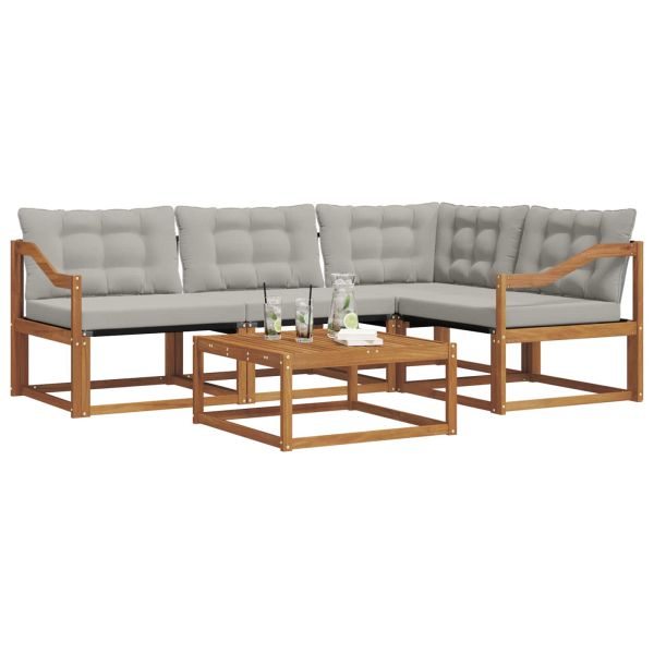 Комплект дивани за открито 5 pcs Естествено и светло сиво