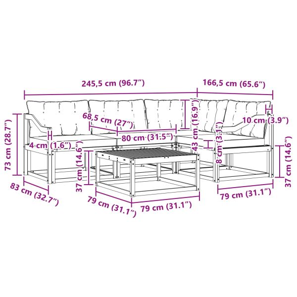 Комплект дивани за открито 5 pcs Естествено и светло сиво