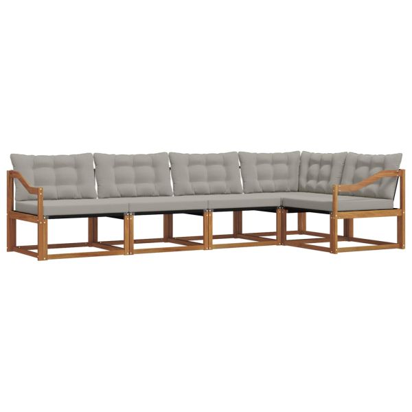 Комплект дивани за открито 5 pcs Естествено и светло сиво