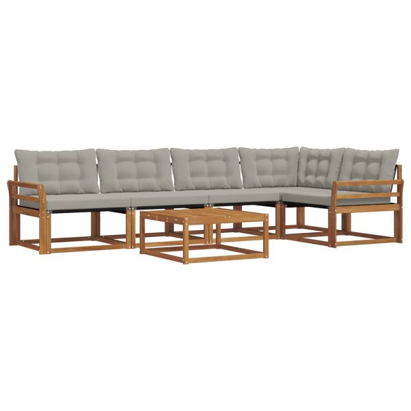 Комплект дивани за открито 6 pcs Естествено и светло сиво