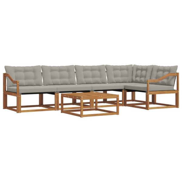 Комплект дивани за открито 6 pcs Естествено и светло сиво