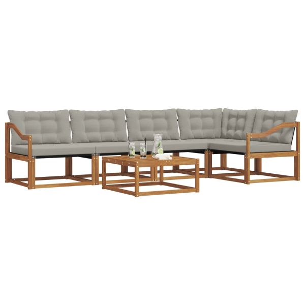 Комплект дивани за открито 6 pcs Естествено и светло сиво