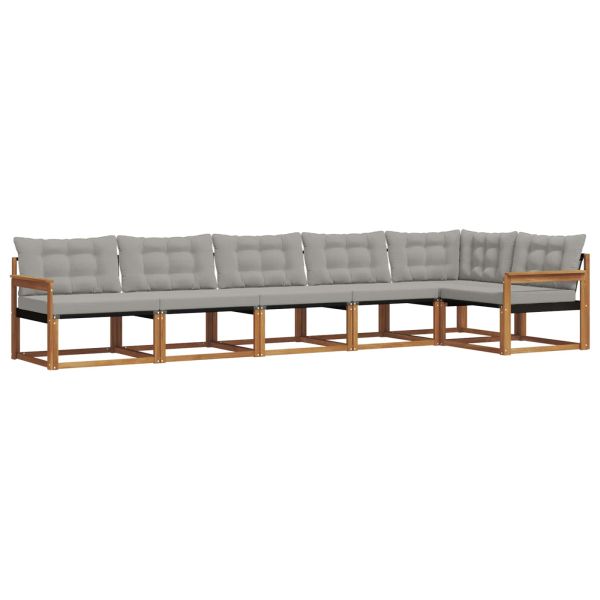 Комплект дивани за открито 6 pcs Естествено и светло сиво