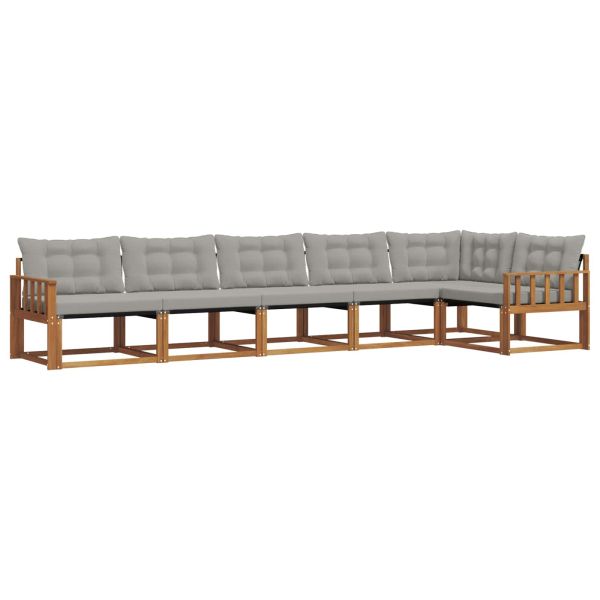 Комплект дивани за открито 6 pcs Естествено и светло сиво