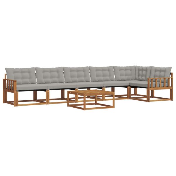 Комплект дивани за открито 7 pcs Естествено и светло сиво