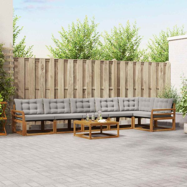 Комплект дивани за открито 7 pcs Естествено и светло сиво