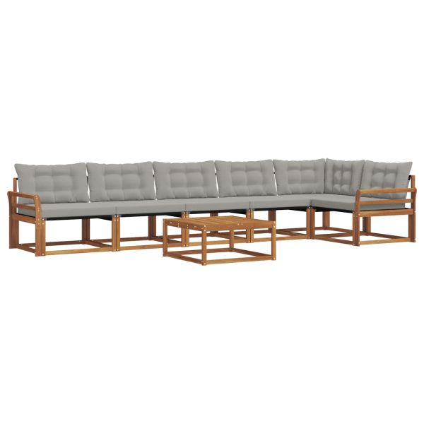 Комплект дивани за открито 7 pcs Естествено и светло сиво