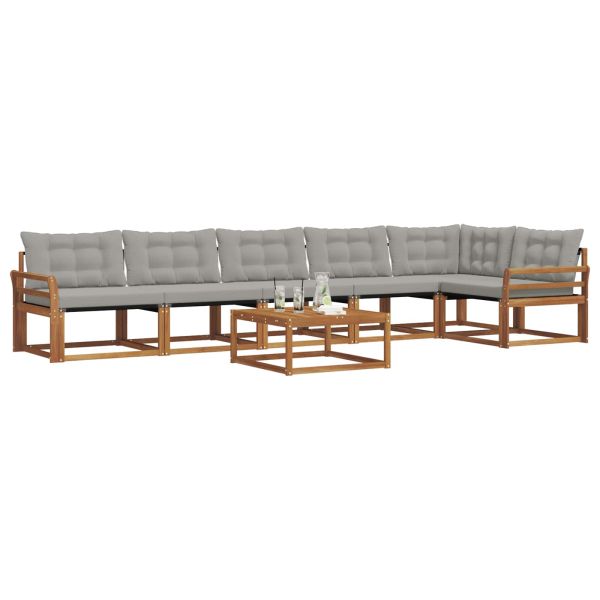 Комплект дивани за открито 7 pcs Естествено и светло сиво