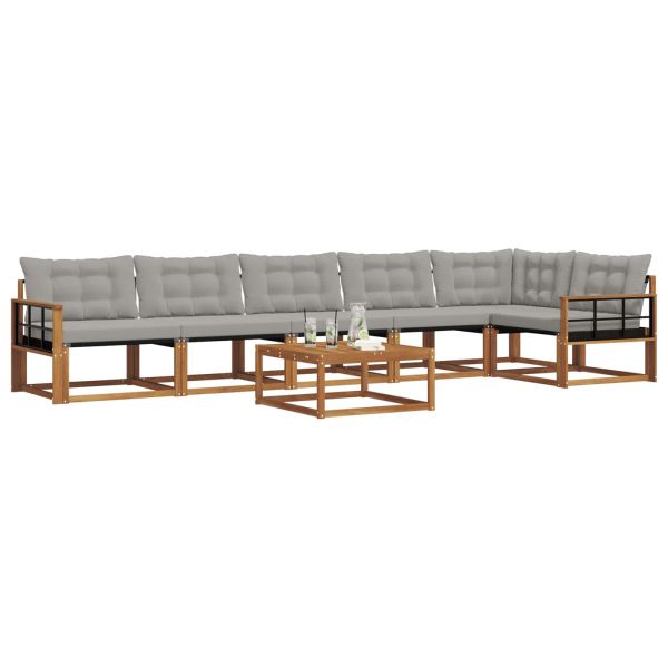 Комплект дивани за открито 7 pcs Естествено и светло сиво