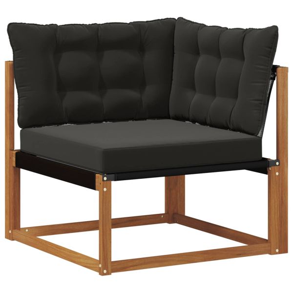 Комплект дивани за открито 7 pcs Естествено и черно