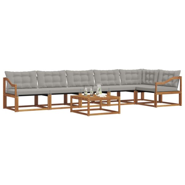 Комплект дивани за открито 7 pcs Естествено и светло сиво